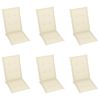 Patio Chairs 6 pcs with Cream Cushions Solid Teak Wood
