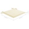 Patio Chairs with Cream Cushions 2 pcs Solid Teak Wood