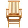 Patio Chairs with Cream Cushions 2 pcs Solid Teak Wood