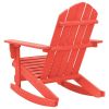 Patio Rocking Adirondack Chair Solid Fir Wood Red