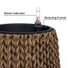 13.4" Self-watering Wicker Planter - Garden Decoration Pot - Natural - Round