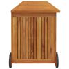 Patio Storage Box with Wheels 59.1"x19.7"x22.8" Solid Wood Acacia