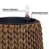 10.6" Self-watering Wicker Planter - Garden Decoration Pot - Dark Brown - Round