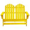 2-Seater Patio Adirondack Chair Solid Wood Fir Yellow