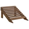 2-Seater Patio Adirondack Chair&Ottoman Fir Wood Brown