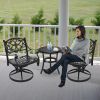 Outdoor cast aluminum patio swivel chair - Set of 1 (Flower Pattern)