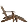 2-Seater Patio Adirondack Chair&Ottoman Fir Wood Brown
