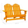 2-Seater Patio Adirondack Chair Solid Wood Fir Orange