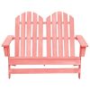 2-Seater Patio Adirondack Chair Solid Wood Fir Pink