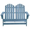 2-Seater Patio Adirondack Chair Solid Wood Fir Blue