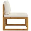 4-Seater Patio Sofa with Cushion Cream Solid Acacia Wood