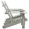 Patio Adirondack Chairs with Tea Table Solid Wood Fir Gray
