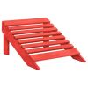 2-Seater Patio Adirondack Chair&Ottoman Fir Wood Red
