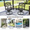 Outdoor cast aluminum patio swivel chair - Set of 1 (Flower Pattern)