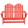 2-Seater Patio Adirondack Chair Solid Wood Fir Red