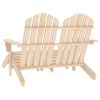 2-Seater Patio Adirondack Chair & Ottoman Fir Wood