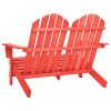 2-Seater Patio Adirondack Chair Solid Wood Fir Red