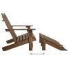 2-Seater Patio Adirondack Chair&Ottoman Fir Wood Brown