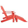 2-Seater Patio Adirondack Chair&Ottoman Fir Wood Red
