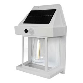 Outdoor Solar Waterproof Tungsten Induction Garden Wall Lamp (Color: White)
