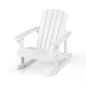 Outdoor Garden Adirondack Chair W/Arm Rest (Color: White)