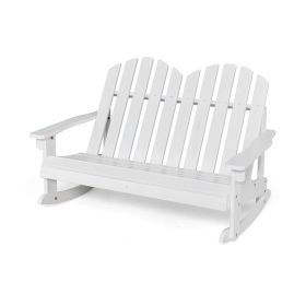 Outdoor Garden Double-Seat Adirondack Chair W/High Backrest (Color: White)