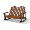 Outdoor Garden Double-Seat Adirondack Chair W/High Backrest