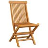 Patio Chairs with Light Blue Cushions 4 pcs Solid Teak Wood