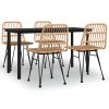5 Piece Patio Dining Set Poly Rattan