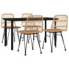 5 Piece Patio Dining Set Poly Rattan