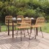 5 Piece Patio Dining Set Poly Rattan