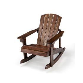 Outdoor Garden Adirondack Chair W/Arm Rest (Color: Coffee)
