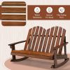 Outdoor Garden Double-Seat Adirondack Chair W/High Backrest