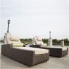 Direct Wicker Outdoor Patio Adjustable Rattan Chaise Lounge Set with Cushions