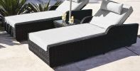 Direct Wicker Outdoor Patio Adjustable Rattan Chaise Lounge Set with Cushions