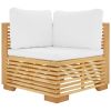 6 Piece Patio Lounge Set with Cushions Solid Wood Teak