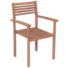 Patio Chairs 4 pcs with Cream Cushions Solid Teak Wood