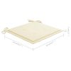 Patio Chairs 4 pcs with Cream Cushions Solid Teak Wood