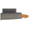 Hot Tub Surround Gray Poly Rattan and Solid Wood Acacia