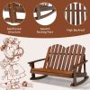Outdoor Garden Double-Seat Adirondack Chair W/High Backrest
