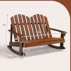 Outdoor Garden Double-Seat Adirondack Chair W/High Backrest