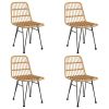 5 Piece Patio Dining Set Poly Rattan