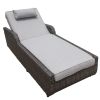 Direct Wicker Outdoor Patio Adjustable Rattan Chaise Lounge Set with Cushions