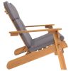 Adirondack Patio Bench with Cushions 49.6" Solid Wood Acacia