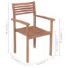 Patio Chairs 4 pcs with Cream Cushions Solid Teak Wood