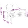 Adirondack Patio Bench with Cushions 49.6" Solid Wood Acacia